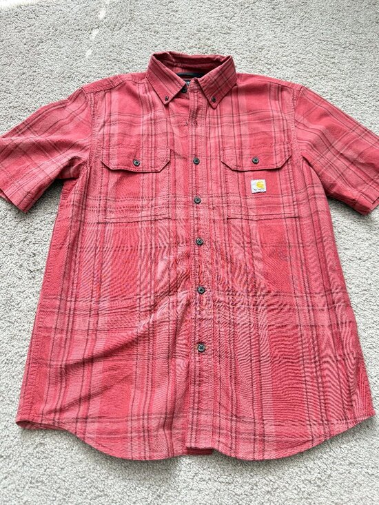 Carhartt Other - Carhartt Mens S Red Plaid Short Sleeve Work Shirt Gorpcore Utilitycore 4553